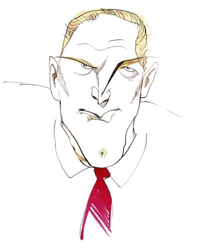 Kirk Douglas - caricature of American actor and director (born 1916) by Neale Osborne